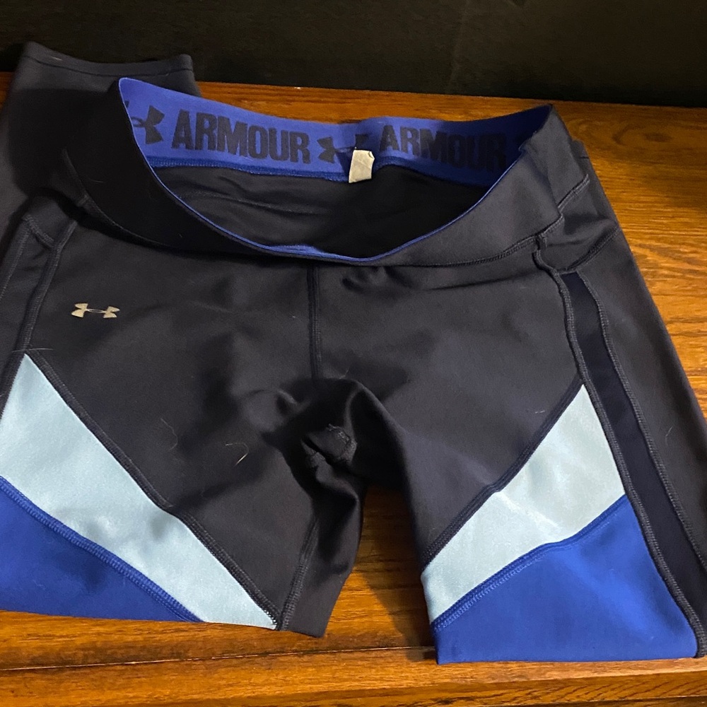 Under Armour Black and Light Blue Performance Shorts